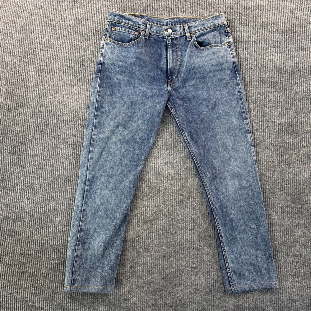 Levi's Mens 501 Original Fit Jeans W36 L34 Blue Acid Wash Cotton Denim